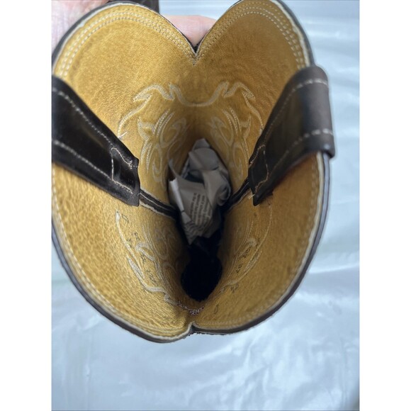 VTG Nocona Cowboy Boots Mens 9.5D Made In USA Brown Leather Western Snip Toe USA main image 4